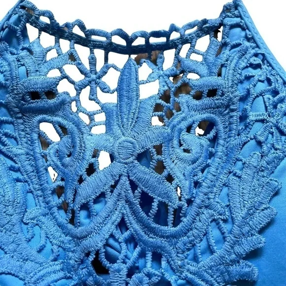 Becca by Rebecca Virtue 2 Piece Crochet Halter Top Swimsuit Sz. NWT  Sz. L - Picture 11 of 13